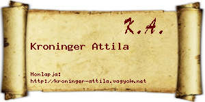 Kroninger Attila névjegykártya
