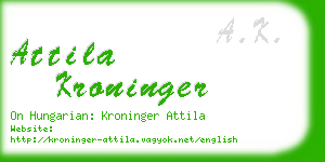 attila kroninger business card